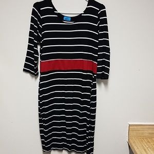 Striped body con dress